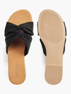 Discount Zwarte Slipper Knoop Dames Slippers