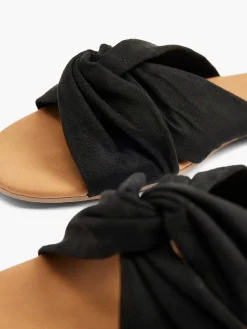 Discount Zwarte Slipper Knoop Dames Slippers