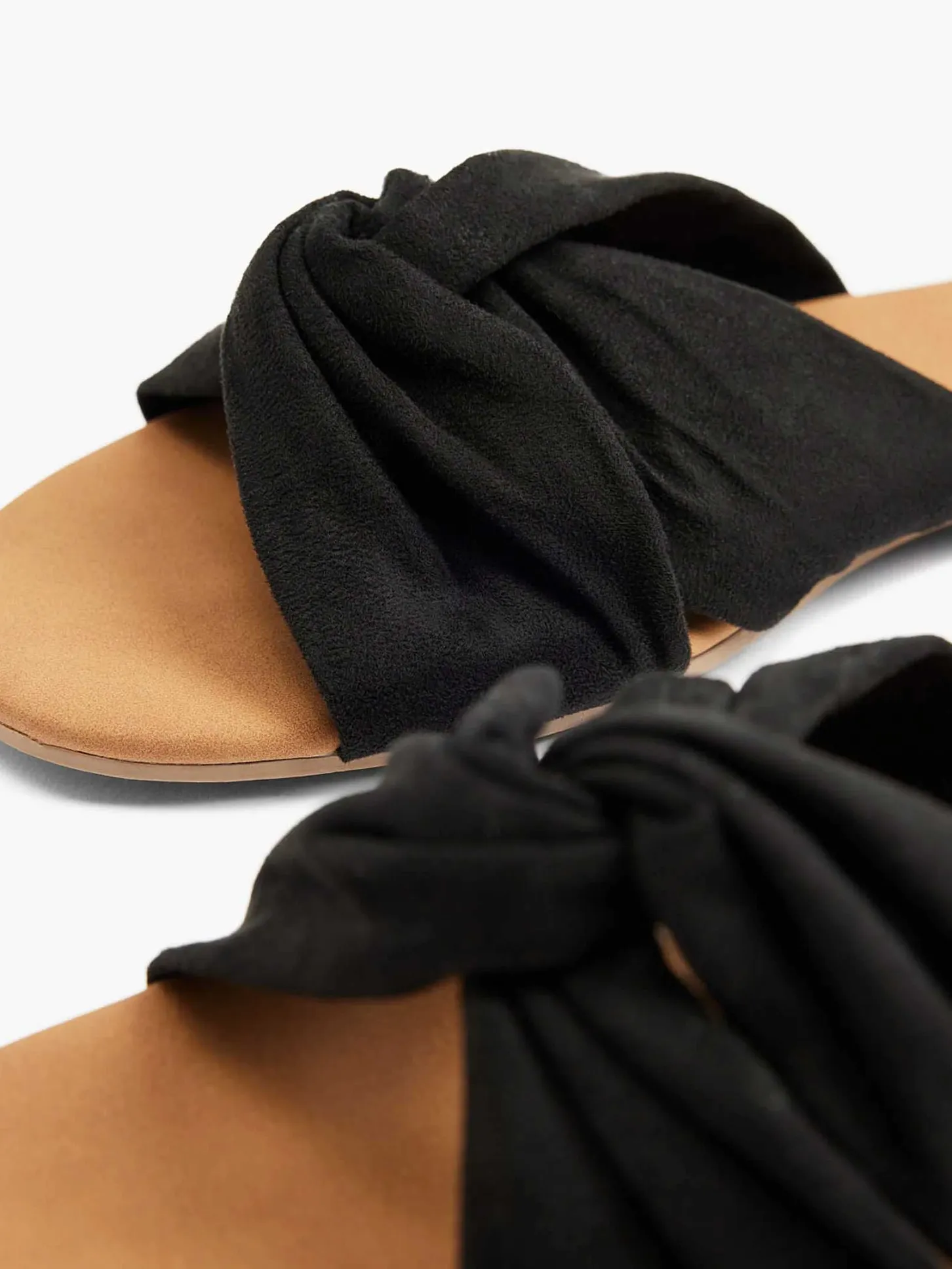 Discount Zwarte Slipper Knoop Dames Slippers
