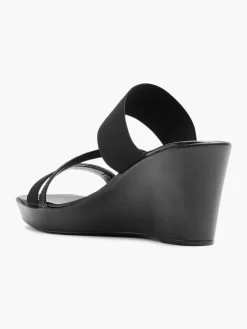 Clearance Zwarte Slipper Sleehak Dames Sandalen