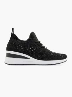 Outlet Zwarte Sneaker Steentjes Dames Sneakers