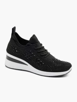 Outlet Zwarte Sneaker Steentjes Dames Sneakers