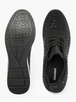 Outlet Zwarte Sneaker Steentjes Dames Sneakers