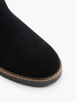 Best Zwarte Suede Comfort Enkelboot Gevoerd Dames Comfort Schoenen