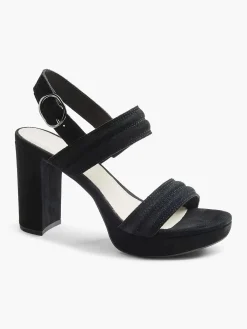 Hot Zwarte Suede Sandalette Dames Sandalen