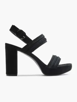 Hot Zwarte Suede Sandalette Dames Sandalen