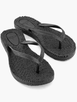 Outlet Zwarte Teenslipper Dames Slippers