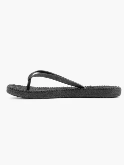 Outlet Zwarte Teenslipper Dames Slippers