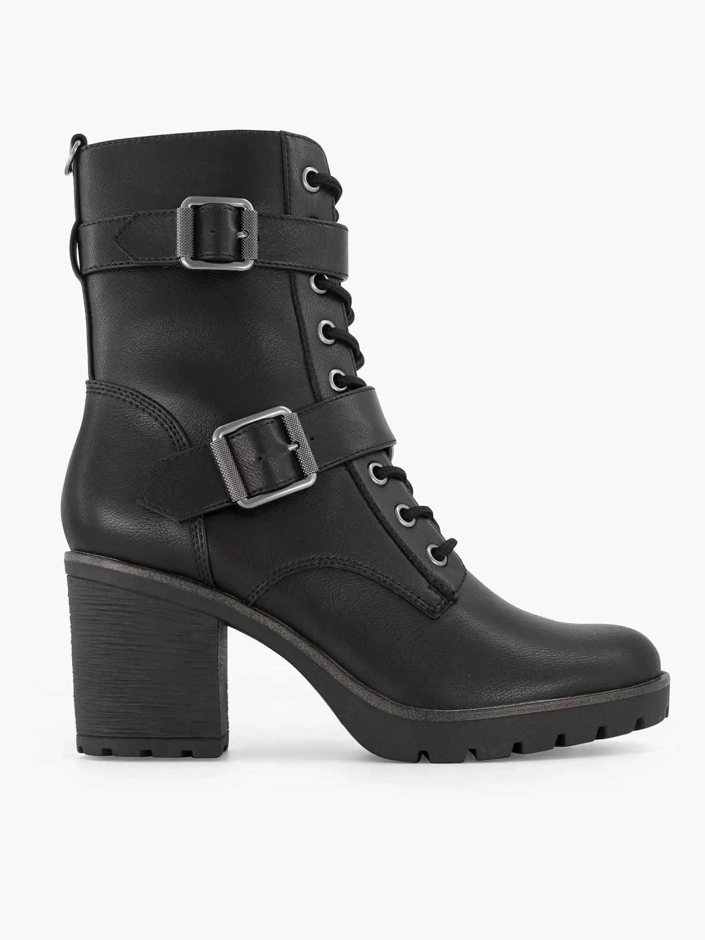 Hot Zwarte Veterboot Hak Dames Enkellaarzen & Boots