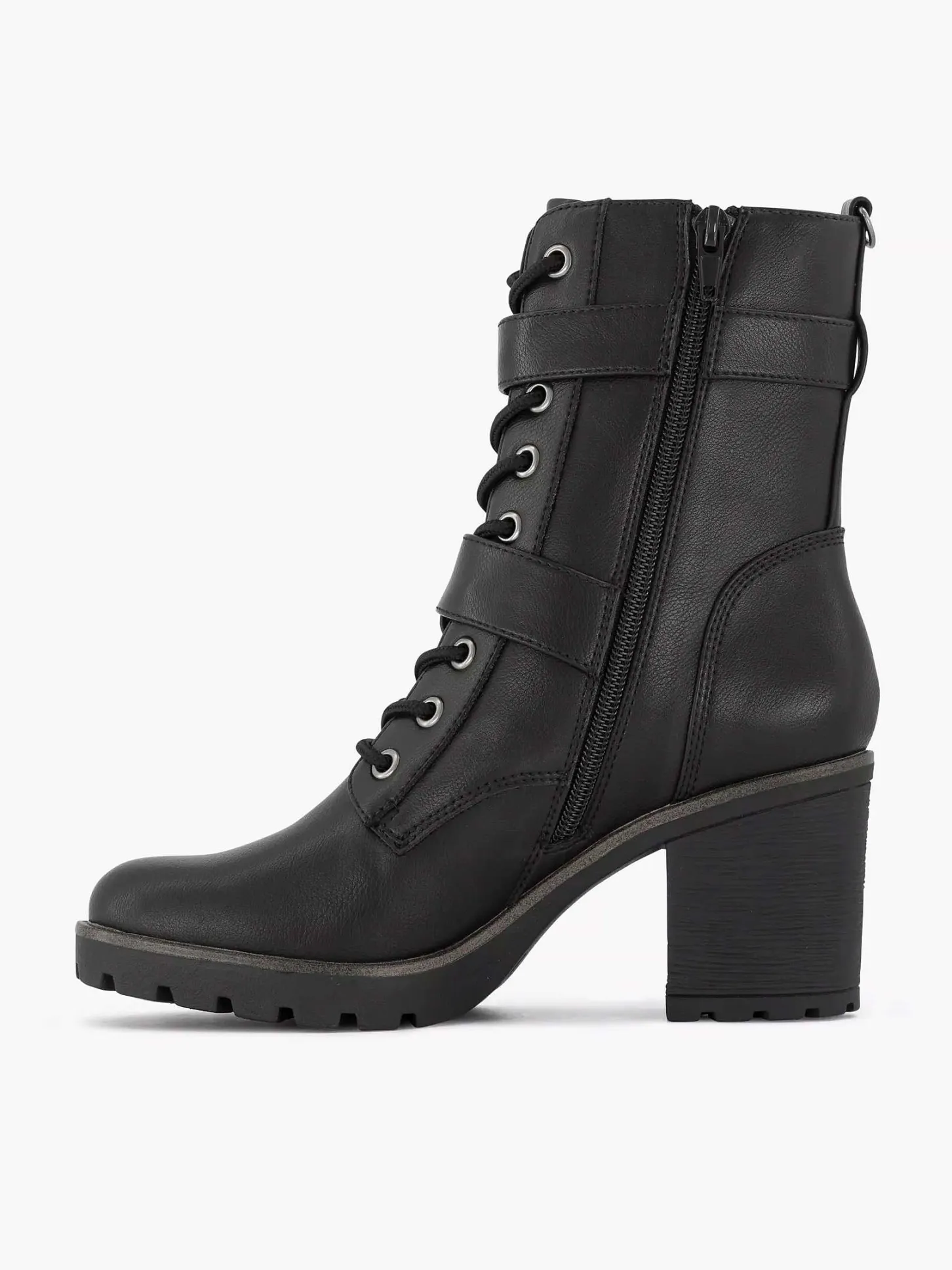Hot Zwarte Veterboot Hak Dames Enkellaarzen & Boots