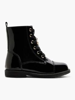 Zwarte Veterboot Lak Kinderen Jongensschoenen