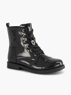 Zwarte Veterboot Lak Kinderen Jongensschoenen