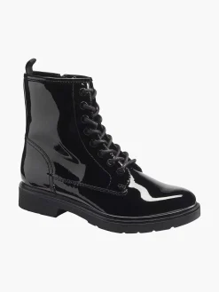 Discount Zwarte Veterboot Lak Dames Enkellaarzen & Boots