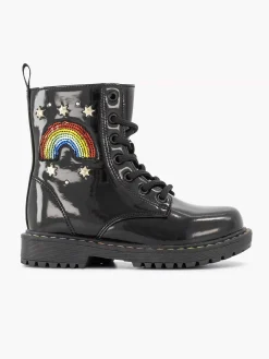 Zwarte Veterboot Regenboog Kinderen Jongensschoenen