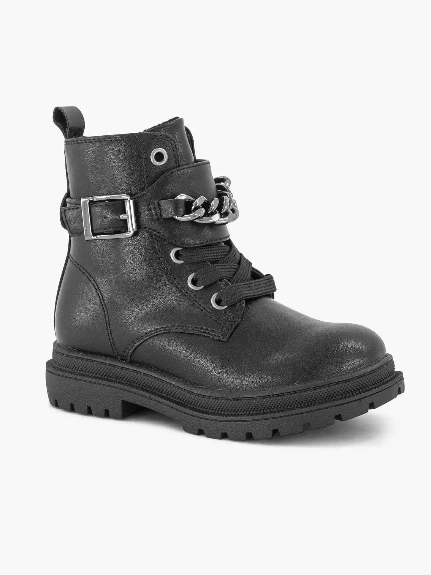 Sale Zwarte Veterboot Sierketting, Offline Ivm Klachten (Laura) Kinderen Jongensschoenen