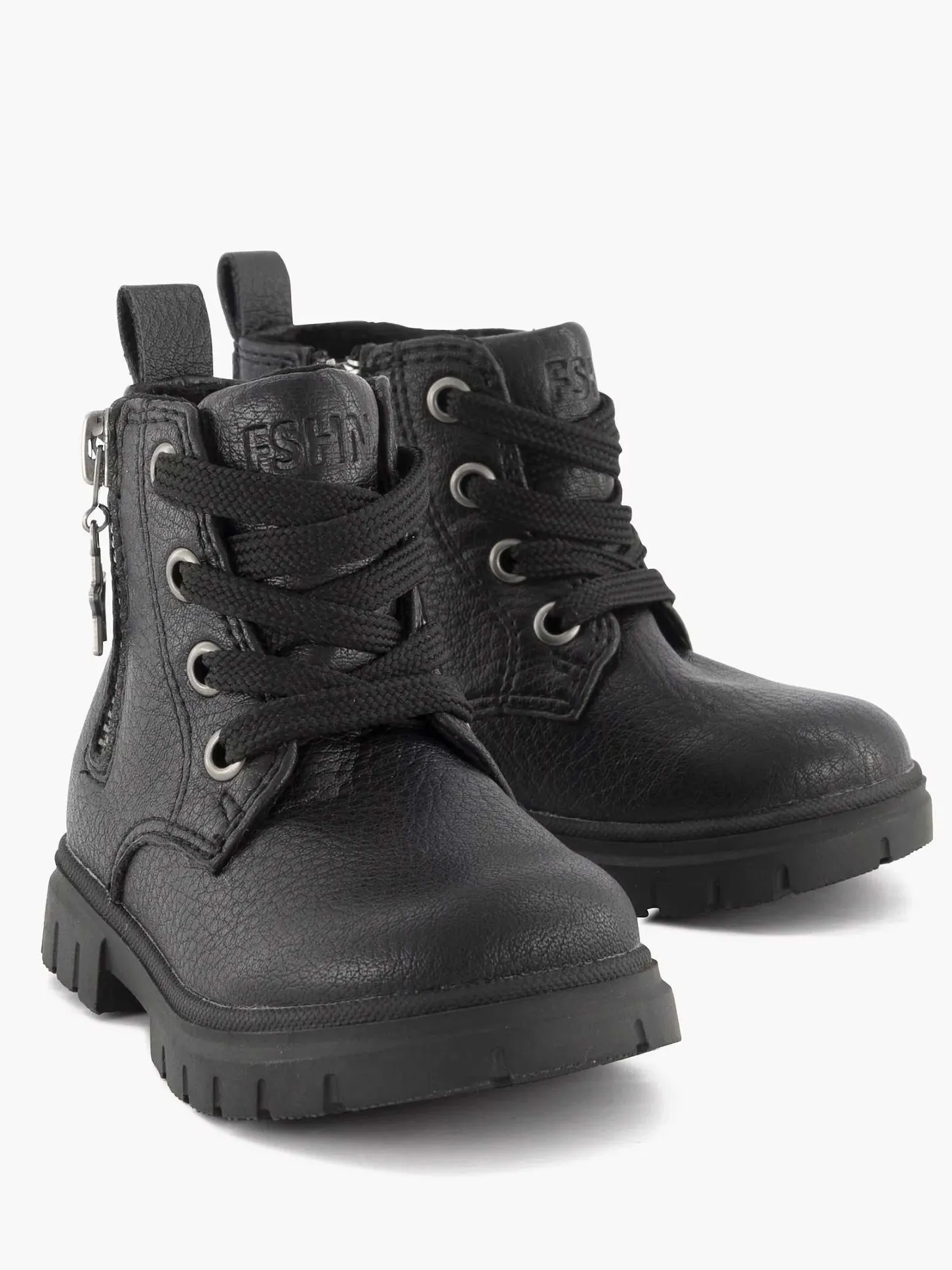 Hot Zwarte Veterboot Sterretje Kinderen Jongensschoenen