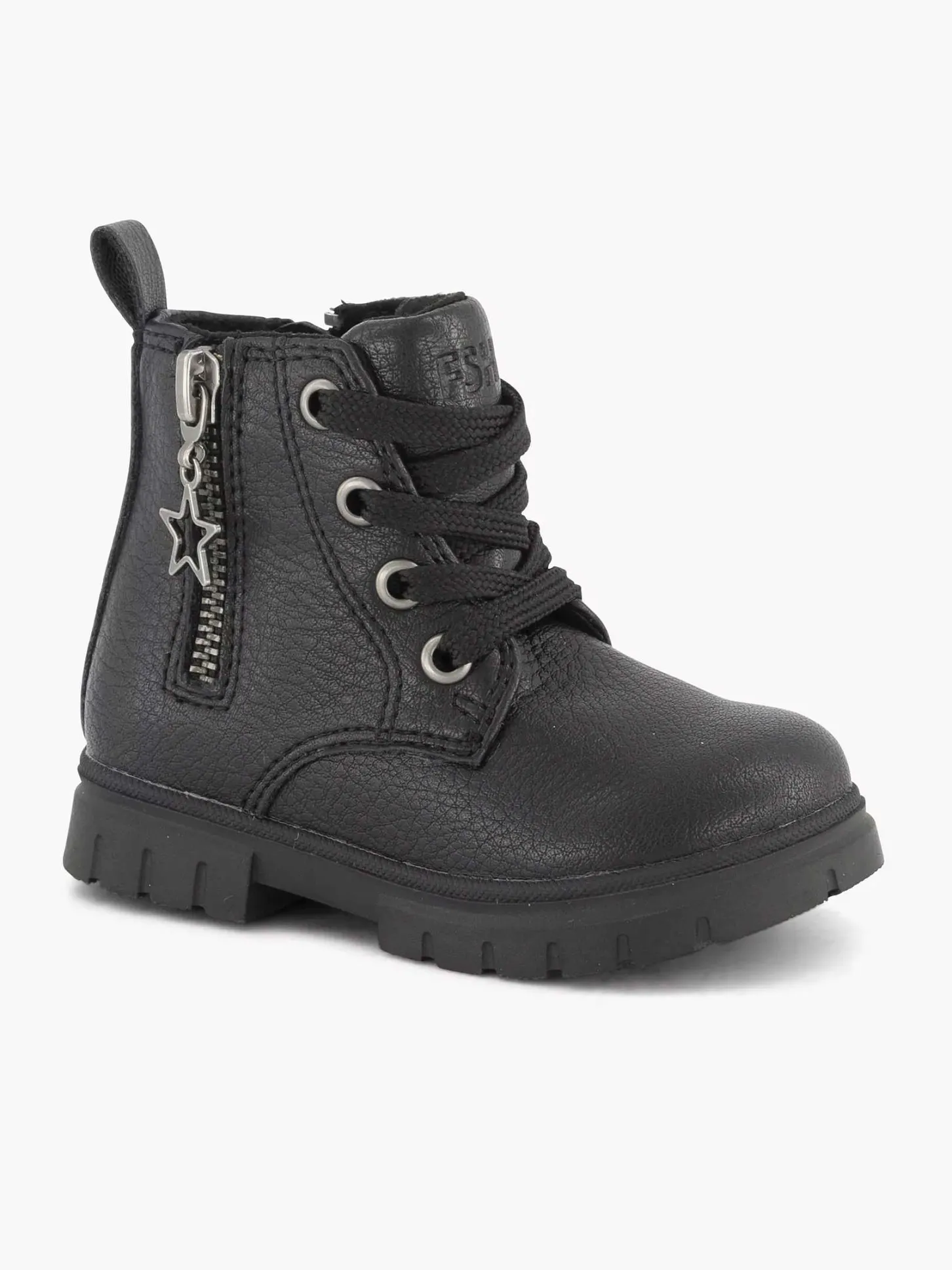 Hot Zwarte Veterboot Sterretje Kinderen Jongensschoenen