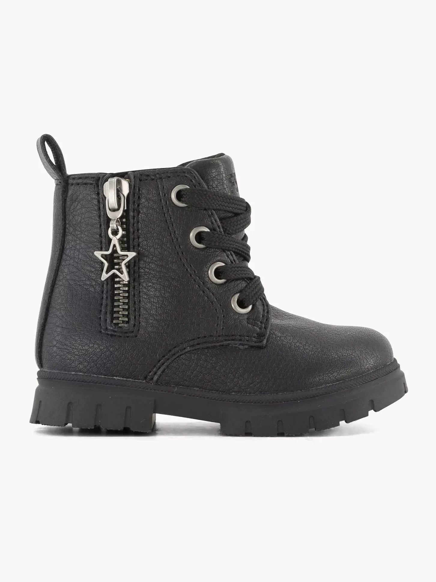 Hot Zwarte Veterboot Sterretje Kinderen Jongensschoenen